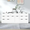 Maison Exclusive - 3 stk. Buffet Hvid Ingeniørtræ