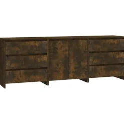 Maison Exclusive - 3 stk. Buffet i røgfyldt egetræ, ingeniørtræ
