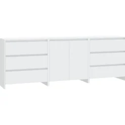 Maison Exclusive - 3 stk. Buffet Hvid Ingeniørtræ