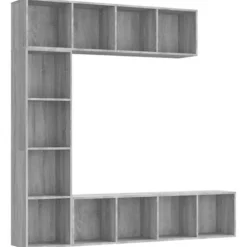 Maison Exclusive - Bibliotek/TV-møbel sæt 3 stk Sonoma grå 180x30x180 cm