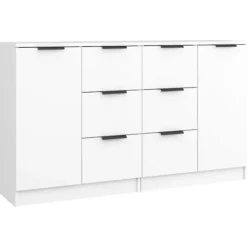 Maison Exclusive - Buffeter 2 stk hvid 60x30x70 cm Ingeniørtræ
