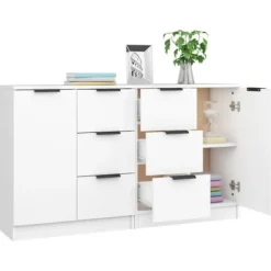 Maison Exclusive - Buffeter 2 stk hvid 60x30x70 cm Ingeniørtræ