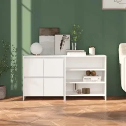 Maison Exclusive - Buffeter 2 stk Hvid Ingeniørtræ