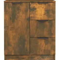 Maison Exclusive - Buffeter 2 stk Røget eg 60x30x70 cm Ingeniørtræ