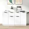Maison Exclusive - Buffeter 2 stk hvid 60x30x70 cm Ingeniørtræ