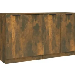 Maison Exclusive - Buffeter 2 stk Røget eg 60x30x70 cm Ingeniørtræ
