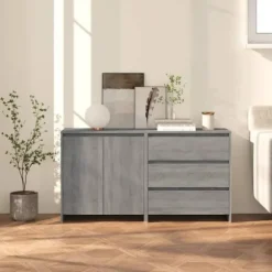 Maison Exclusive - Buffeter 2 stk Sonoma grå Ingeniørtræ