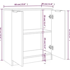 Maison Exclusive - Buffeter 2 stk hvid 60x30x70 cm Ingeniørtræ