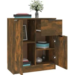 Maison Exclusive - Buffeter 2 stk Røget eg 60x30x70 cm Ingeniørtræ