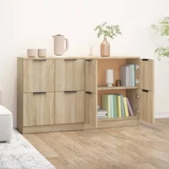 Maison Exclusive - Buffeter 2 stk Sonoma eg 60x30x70 cm Ingeniørtræ