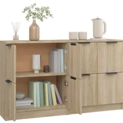 Maison Exclusive - Buffeter 2 stk Sonoma eg 60x30x70 cm Ingeniørtræ