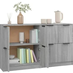 Maison Exclusive - Buffeter 2 stk Sonoma grå 60x30x70 cm Ingeniørtræ