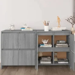Maison Exclusive - Buffeter 2 stk Sonoma grå 70x41x75 cm Ingeniørtræ