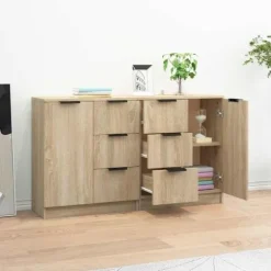 Maison Exclusive - Buffeter 2 stk Sonoma eg 60x30x70 cm Ingeniørtræ