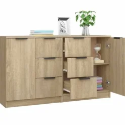 Maison Exclusive - Buffeter 2 stk Sonoma eg 60x30x70 cm Ingeniørtræ