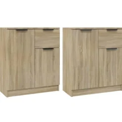 Maison Exclusive - Buffeter 2 stk Sonoma eg 60x30x70 cm Ingeniørtræ