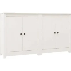 Maison Exclusive - Buffeter 2 stk hvid 70x35x80 cm massiv fyrretræ