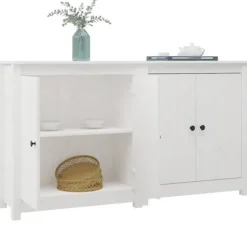 Maison Exclusive - Buffeter 2 stk hvid 70x35x80 cm massiv fyrretræ