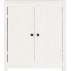Maison Exclusive - Buffeter 2 stk hvid 70x35x80 cm massiv fyrretræ