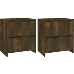 Maison Exclusive - Buffeter 2 stk Røget eg 70x41x75 cm Ingeniørtræ