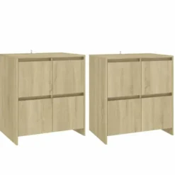 Maison Exclusive - Buffeter 2 stk Eg Sonoma 70x41x75 cm Ingeniørtræ