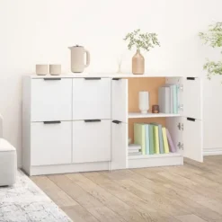 Maison Exclusive - Buffeter 2 stk hvid 60x30x70 cm Ingeniørtræ