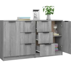 Maison Exclusive - Buffeter 2 stk Sonoma grå 60x30x70 cm Ingeniørtræ