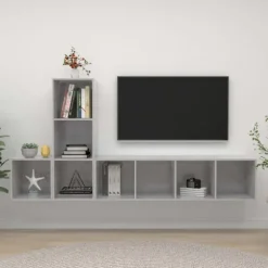 Maison Exclusive - 3-delt TV-møbel sæt Grå beton Ingeniørtræ Betonggrå