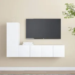 Maison Exclusive - 3-delt TV-møbel sæt Hvid Ingeniørtræ Matt vit