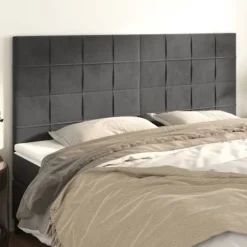 Maison Exclusive - Hovedgærde Mørkegrå 200 x 5 x 118/128 cm Velour Mörkgrå