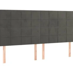 Maison Exclusive - Hovedgærde Mørkegrå 200 x 5 x 118/128 cm Velour Mörkgrå
