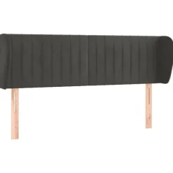 Maison Exclusive - Hovedgærde med ører Mørkegrå 147x23x78/88 cm Velour