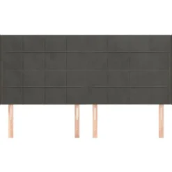 Maison Exclusive - Hovedgærde med ører Mørkegrå 163x16x118/128 cm Velour Mörkgrå