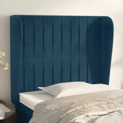 Maison Exclusive - Hovedgærde med ører Mørkeblå 93x23x118/128 cm Velour Mörkblå