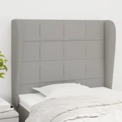 Maison Exclusive - Hovedgærde med ører Lys grå 103x23x118/128 cm Stof ljusgrått