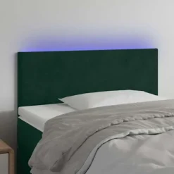 Maison Exclusive - Hovedgærde med LED Mørkegrøn 90x5x78/88 cm Velour Mörkgrön