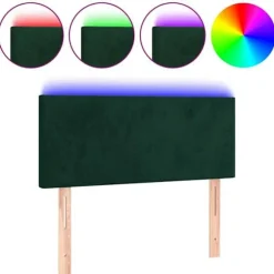 Maison Exclusive - Hovedgærde med LED Mørkegrøn 90x5x78/88 cm Velour Mörkgrön
