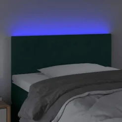 Maison Exclusive - Hovedgærde med LED Mørkegrøn 90x5x78/88 cm Velour Mörkgrön