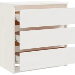 Maison Exclusive - Hvid natbord 60x36x64 cm Massivt fyrretræ