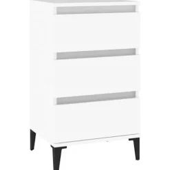 Maison Exclusive - Hvid natbord 40x35x70 cm ingeniørtræ