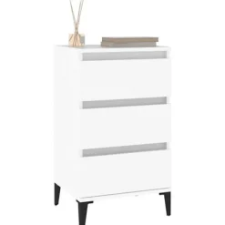 Maison Exclusive - Hvid natbord 40x35x70 cm ingeniørtræ