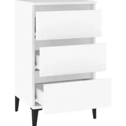 Maison Exclusive - Hvid natbord 40x35x70 cm ingeniørtræ