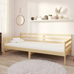 Maison Exclusive - Hvile seng med madras 90x200 cm i massiv fyrretræ