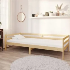Maison Exclusive - Hvile seng med madras 90x200 cm i massiv fyrretræ