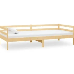 Maison Exclusive - Hvile seng med madras 90x200 cm i massiv fyrretræ