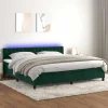 Maison Exclusive - Lamelbund med mørkegrønt LED-madras 200x200 cm