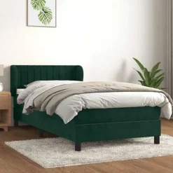 Maison Exclusive - Lamelbund med madras Mørkegrøn 100x200 cm