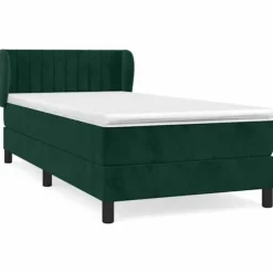 Maison Exclusive - Lamelbund med madras Mørkegrøn 100x200 cm
