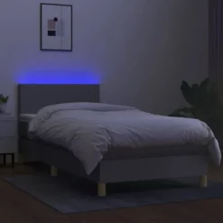 Maison Exclusive - Lamelseng madras LED Lys grå 100x200 cm Stof