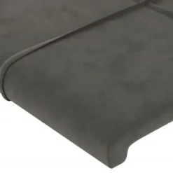 Maison Exclusive - LED Hovedgærde Mørkegrå 203x16x118/128 cm Velour Mörkgrå